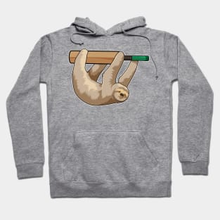 Sloth at Cricket with Cricket bat Hoodie